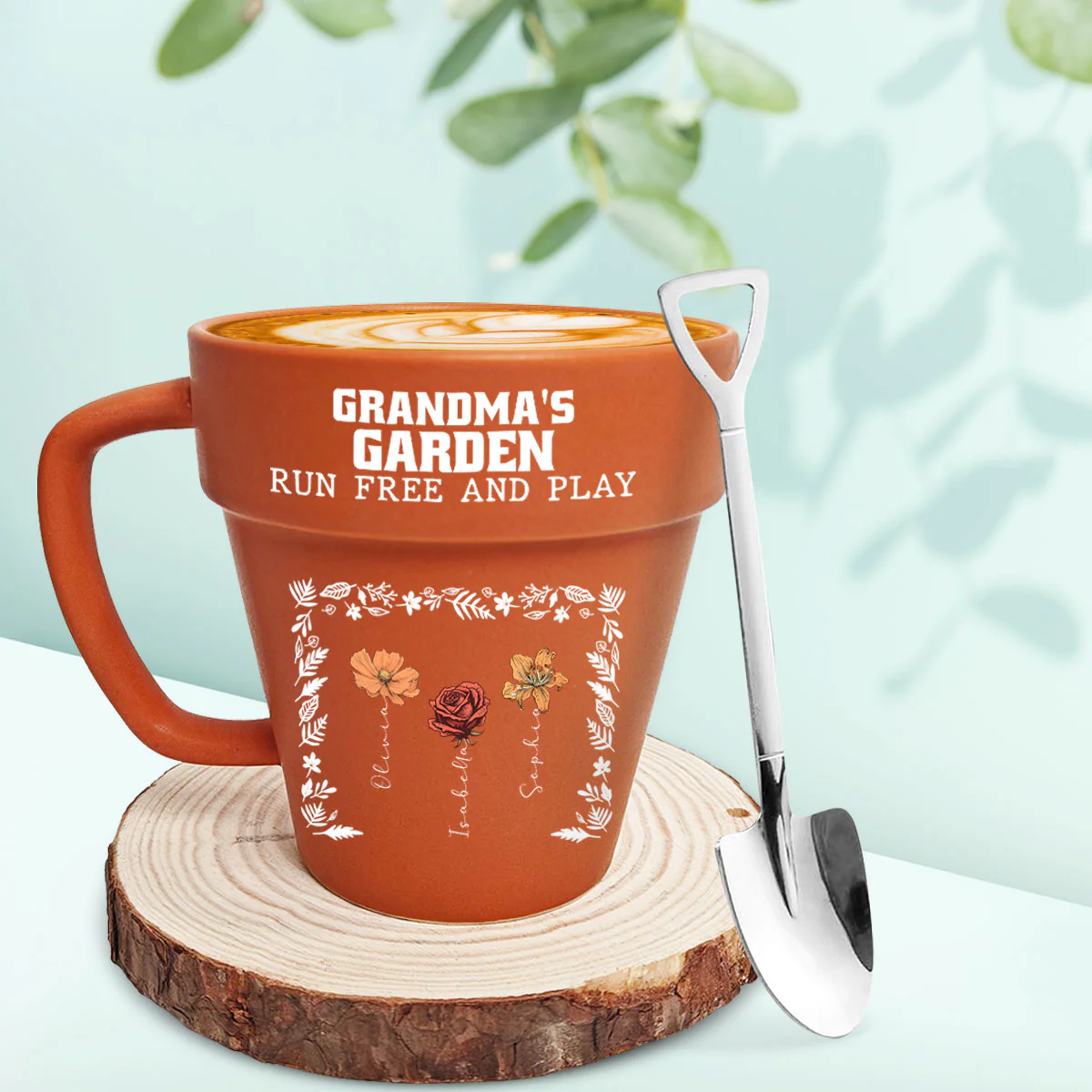 Birth Flower Grow An Old Friend - Personalized Custom Plant Pot Mug - Image 5