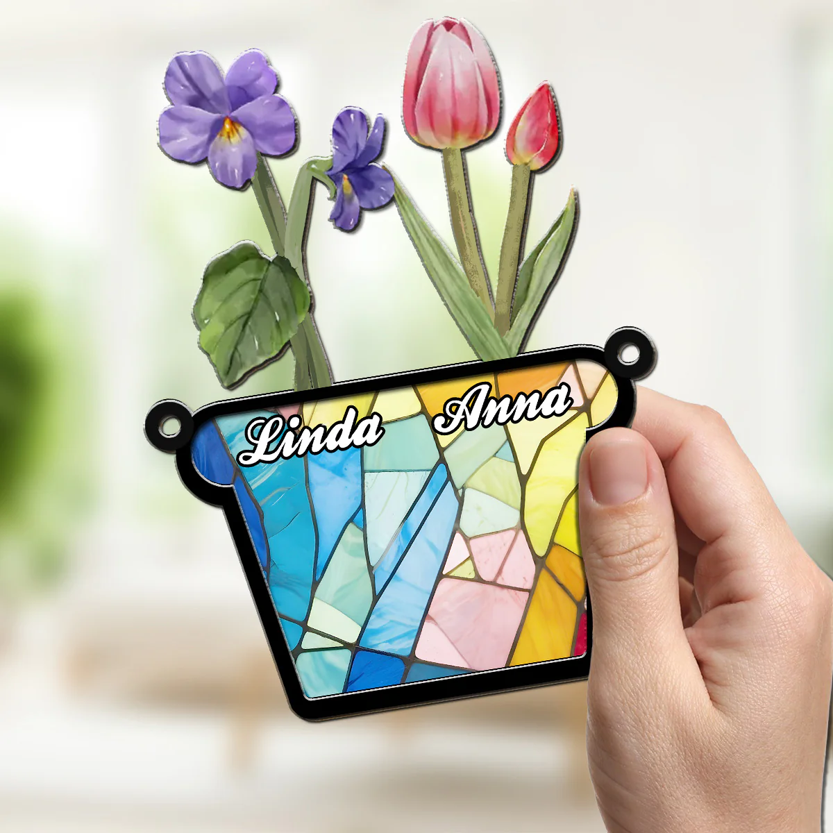 Birth Flower - Personalized Custom Suncatcher - Image 2
