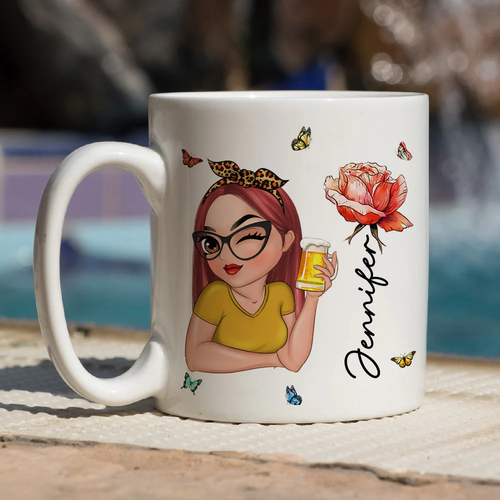 Birth Flower With Name - Personalized Custom Coffee Mug - Image 3
