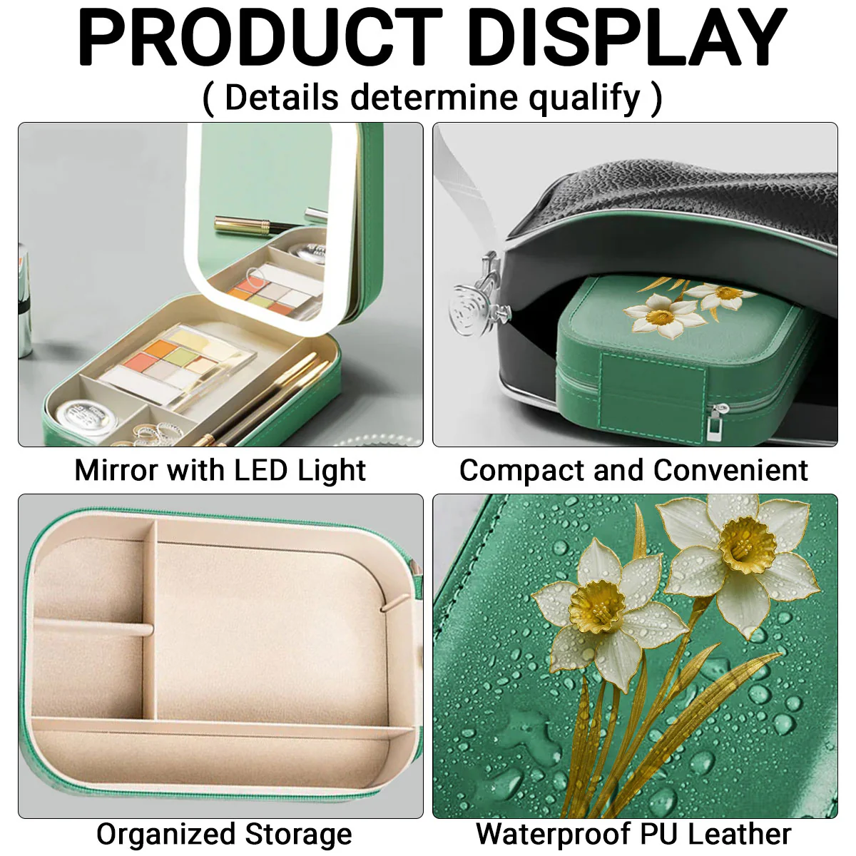 Birth Month Flower Version 3 - Personalized Custom Jewelry Box With LED Mirror - Image 3