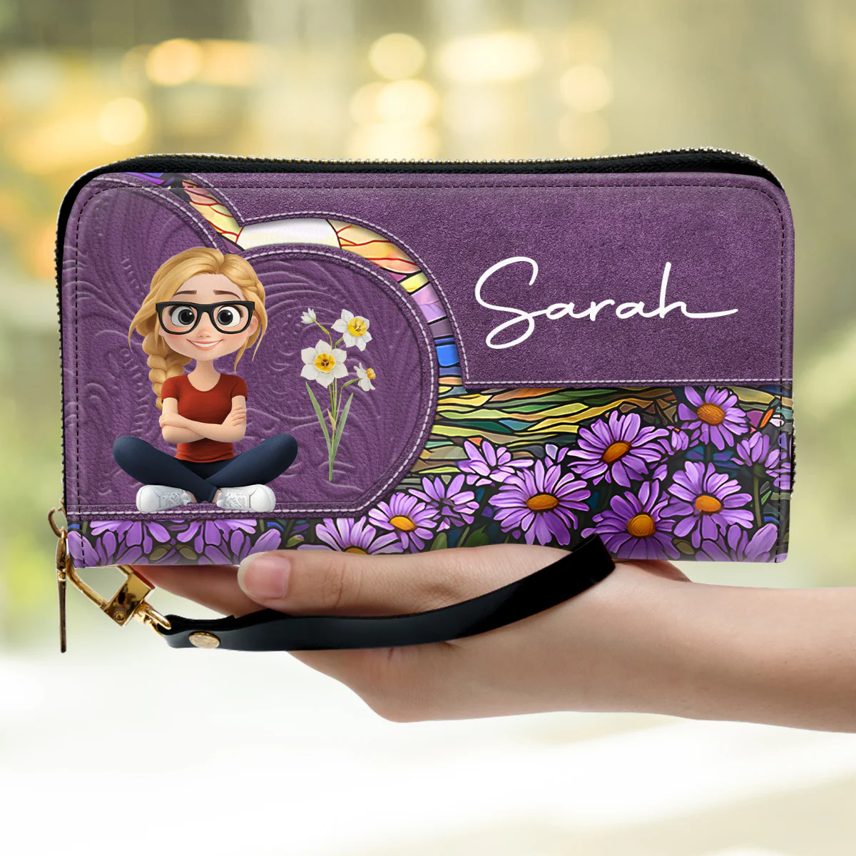 Birth Month Girl - Personalized Custom Leather Wallet - Image 6