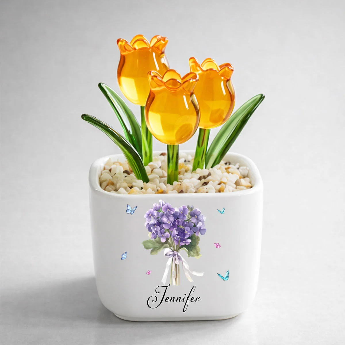 Birthmonth Flower - Personalized Custom Glass Everlasting Tulips - Image 10