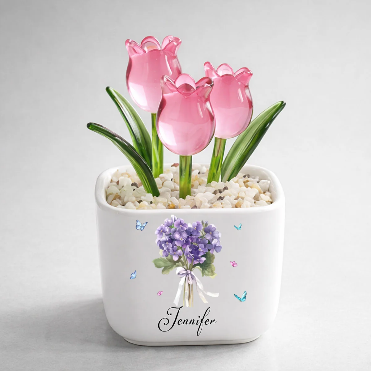 Birthmonth Flower - Personalized Custom Glass Everlasting Tulips - Image 8