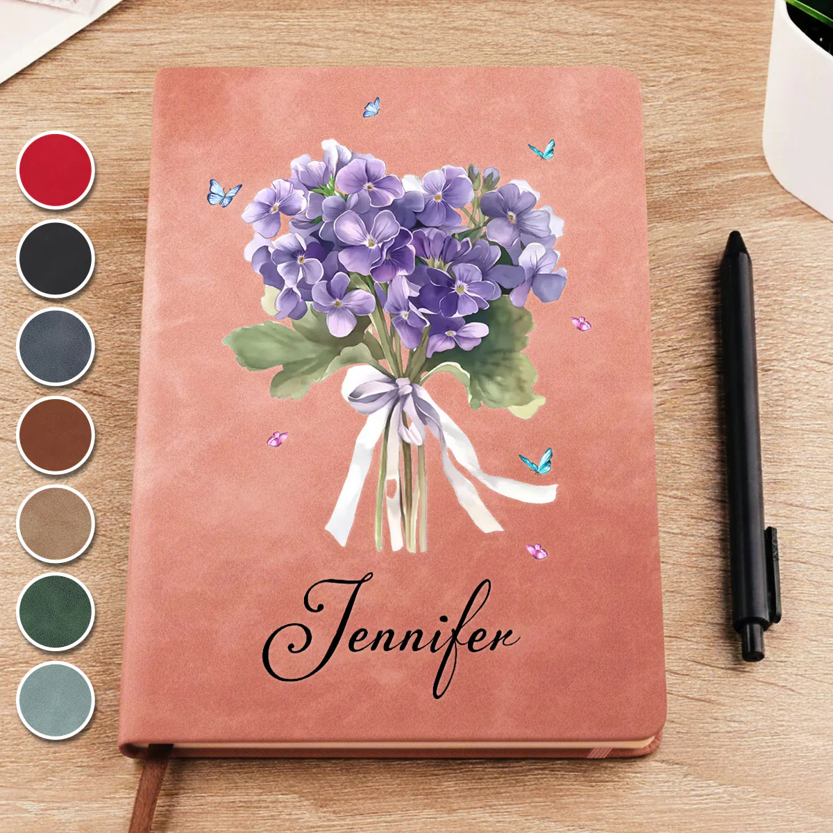 Birthmonth Flower - Personalized Custom Leather Journal