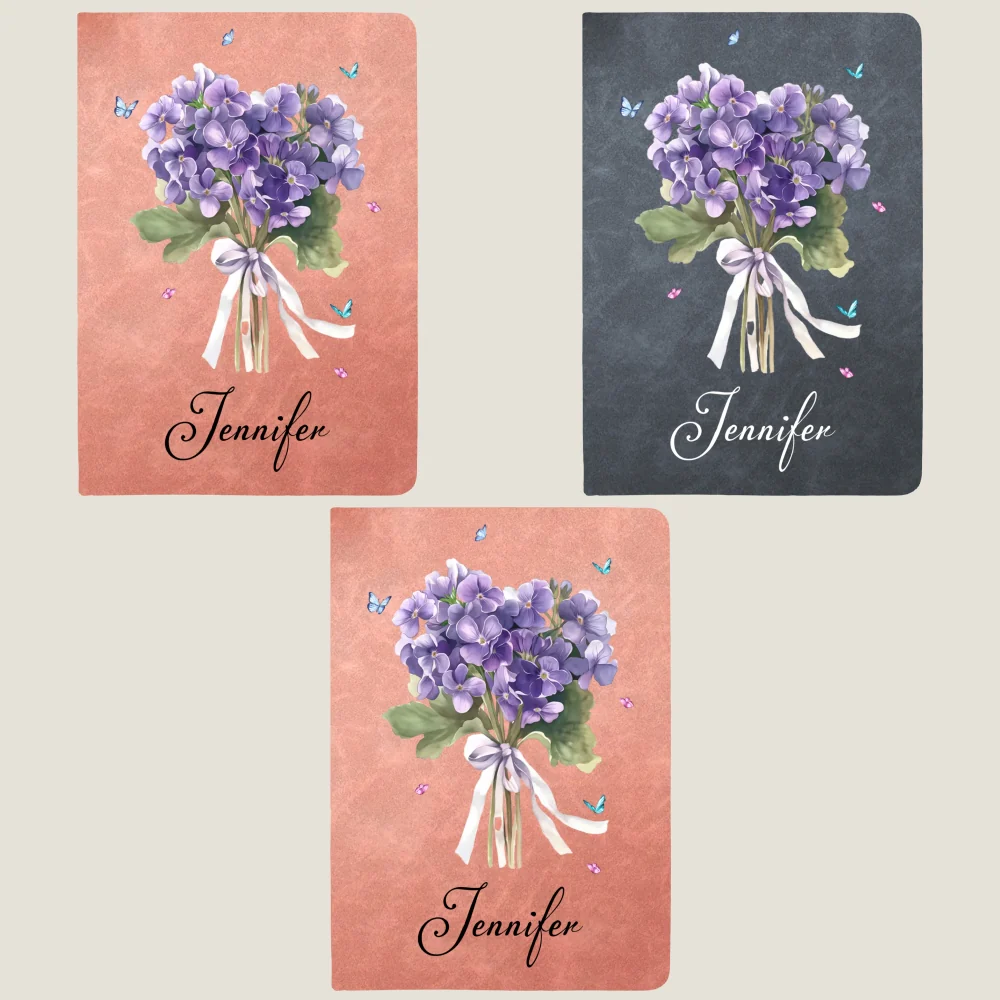 Birthmonth Flower - Personalized Custom Leather Journal - Image 10
