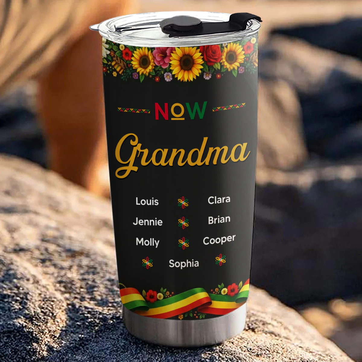 Black Grandma Mom - Personalized Custom Tumbler - Image 2