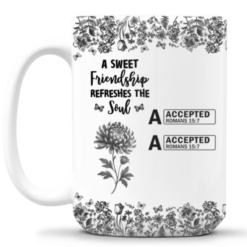 Blessed By Friendship Every Day - Personalized Custom Coffee Mug - Image 8