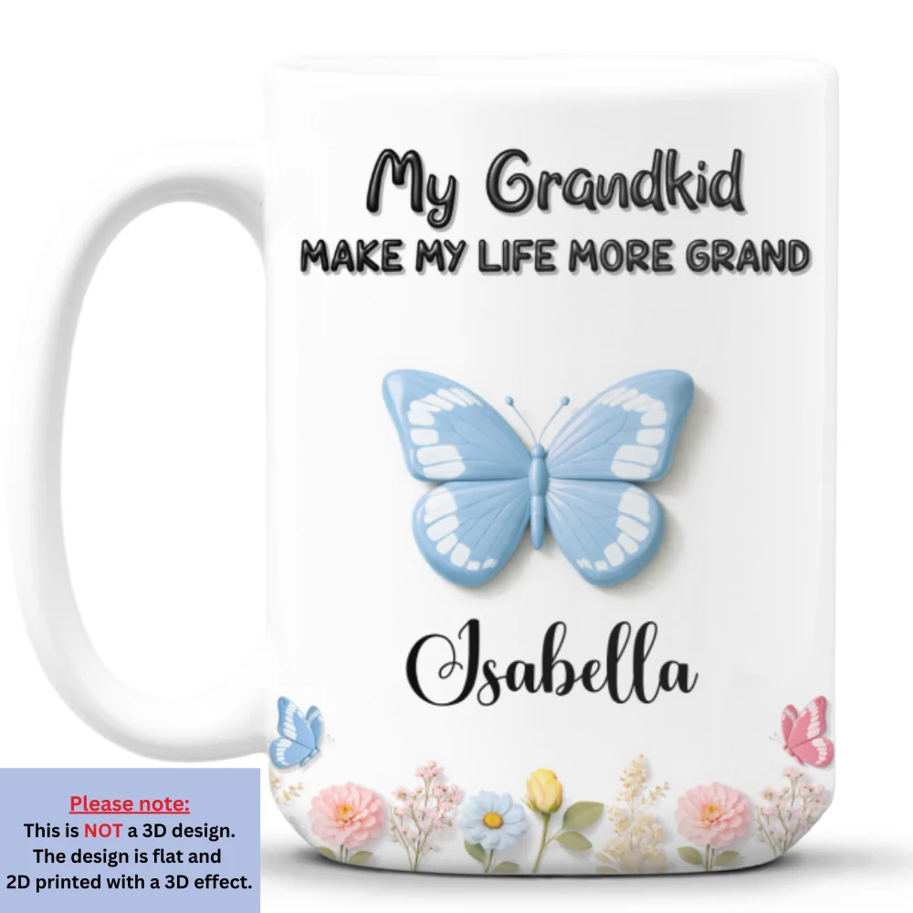 Blessed By My Grandkids - Personalized Custom 3D Effect Mug - Image 10