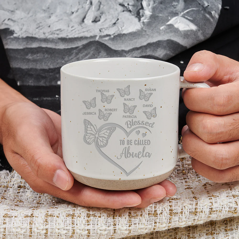 Blessed Mimi - Personalized Custom Engraved Pottery Mug - Image 3