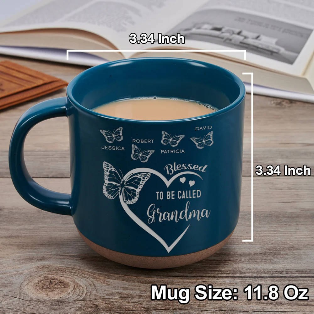Blessed Mimi - Personalized Custom Engraved Pottery Mug - Image 4