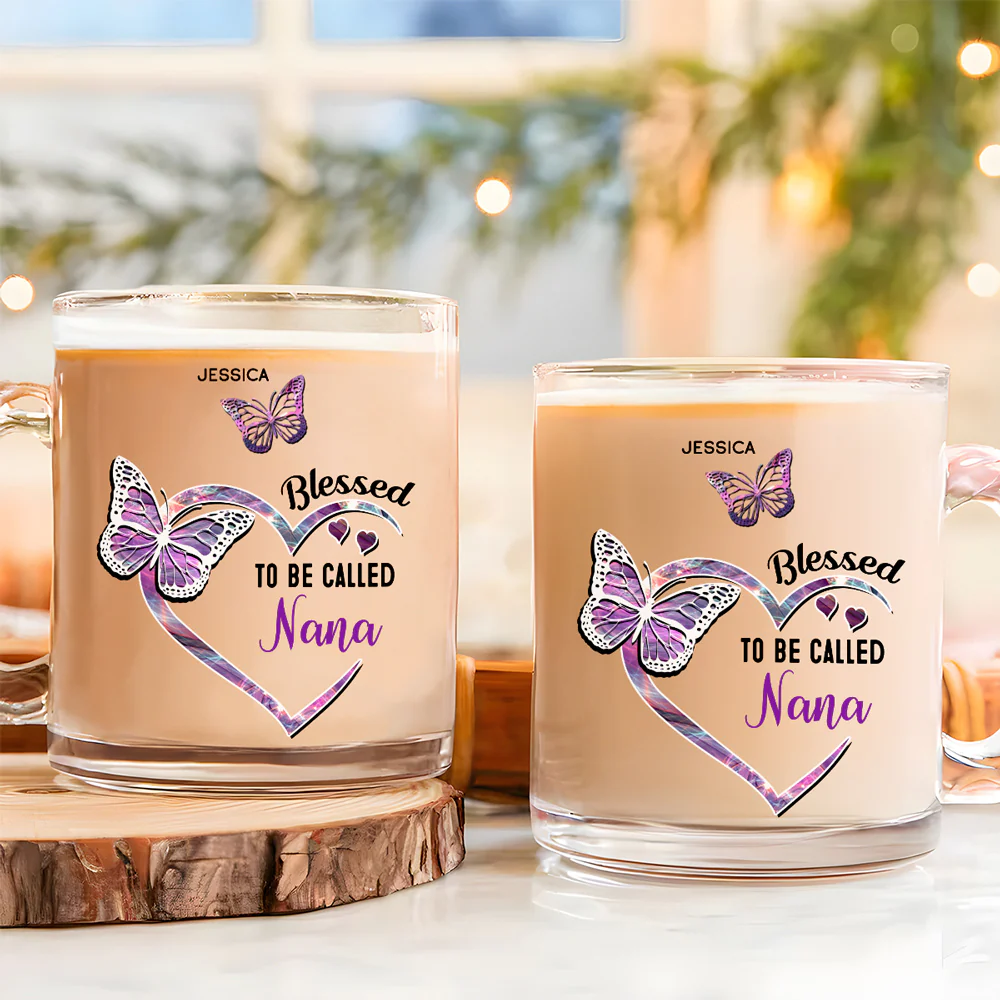 Blessed Mimi - Personalized Custom Glass Mug - Image 3
