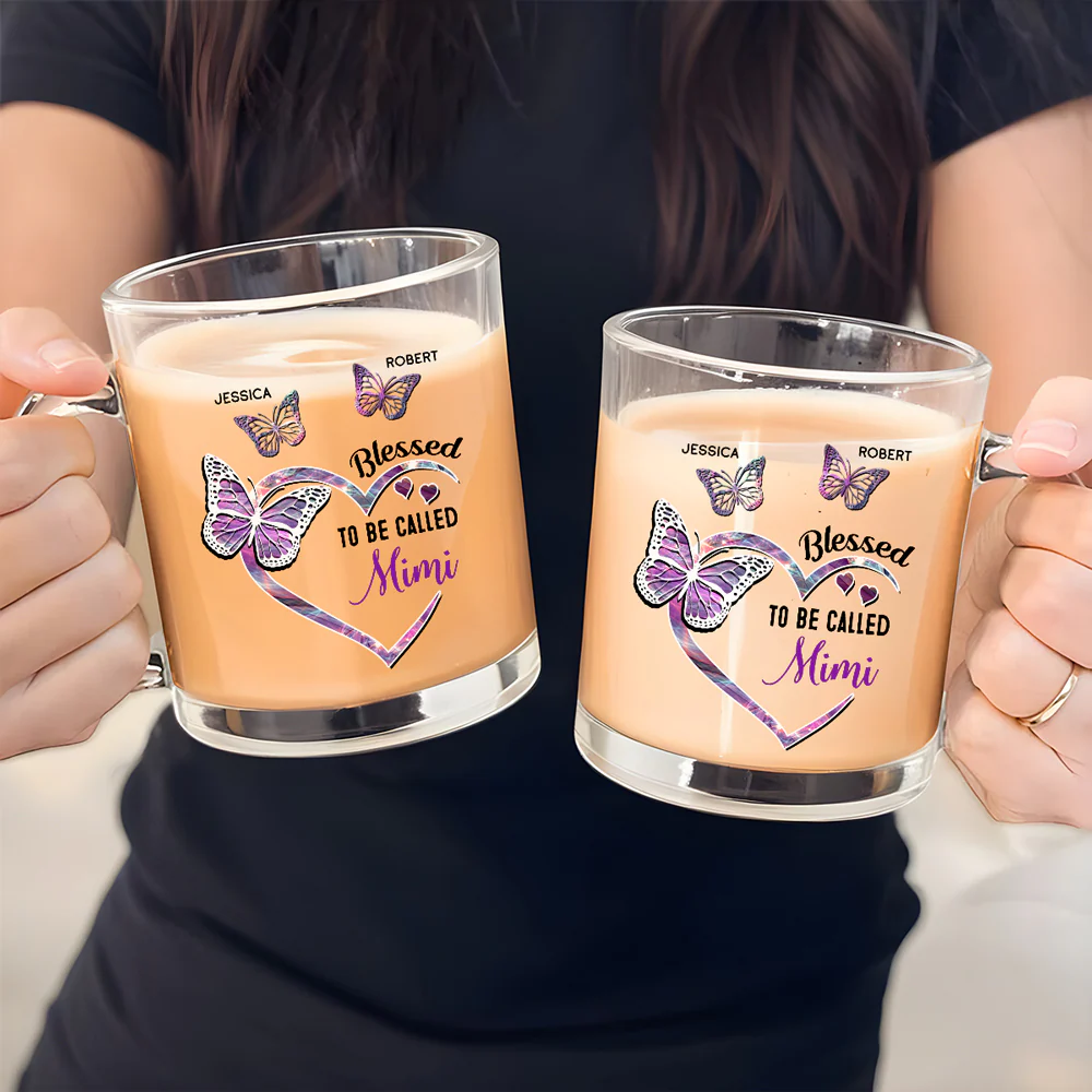 Blessed Mimi - Personalized Custom Glass Mug - Image 5