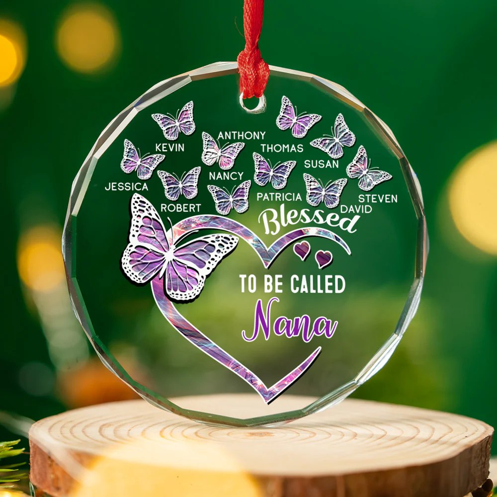 Blessed Mimi - Personalized Custom Glass Ornament - Image 2