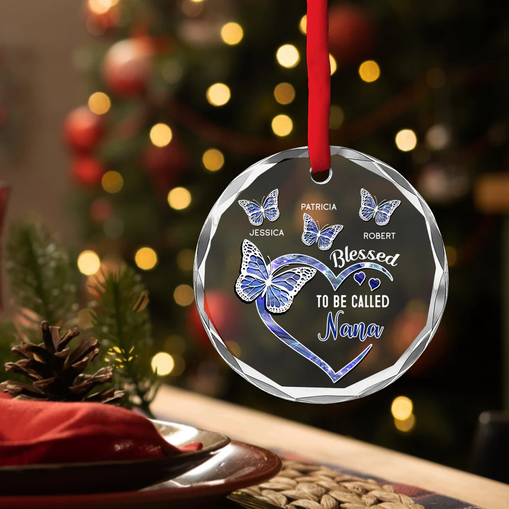 Blessed Mimi - Personalized Custom Glass Ornament - Image 3