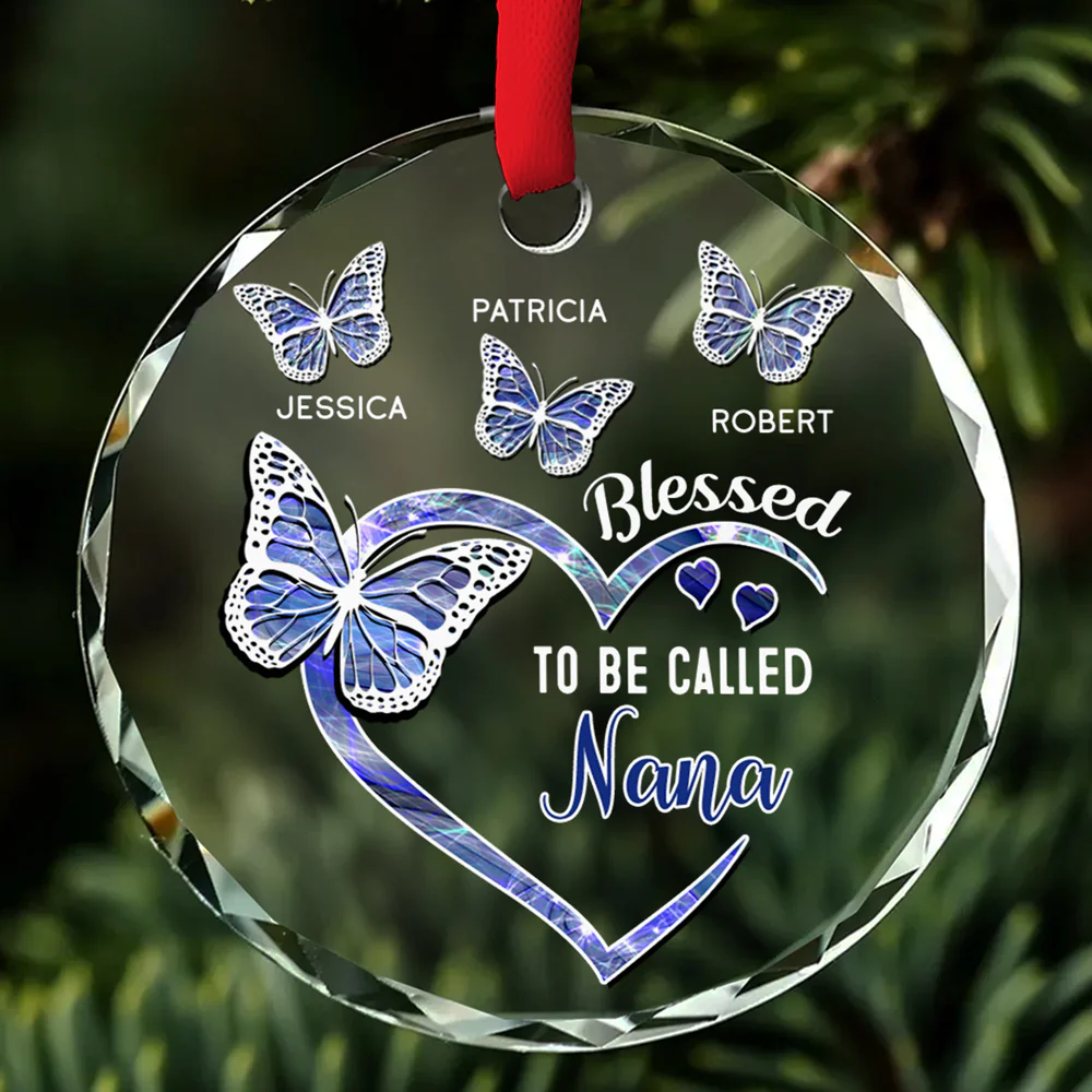 Blessed Mimi - Personalized Custom Glass Ornament - Image 5