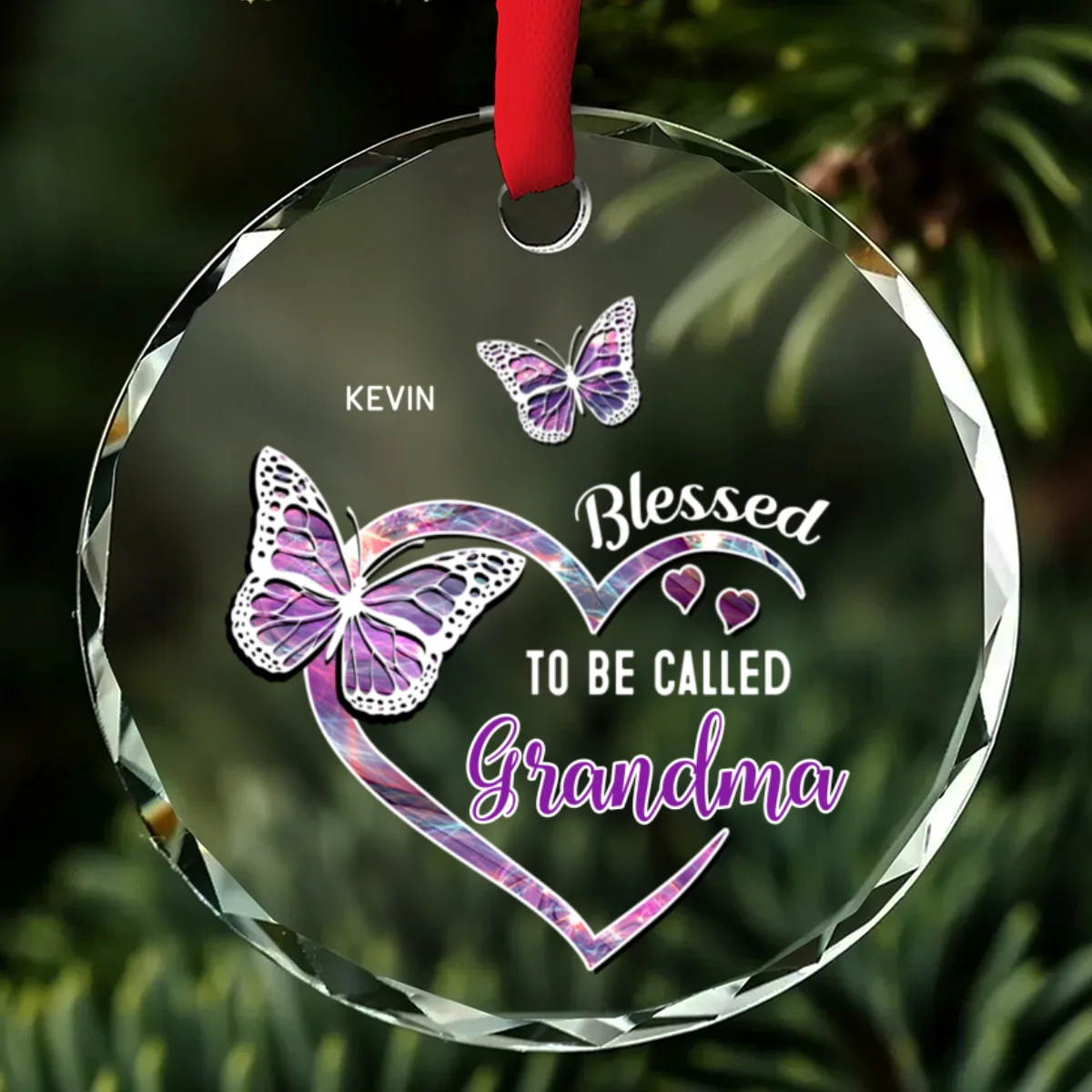 Blessed Mimi - Personalized Custom Glass Ornament - Image 7