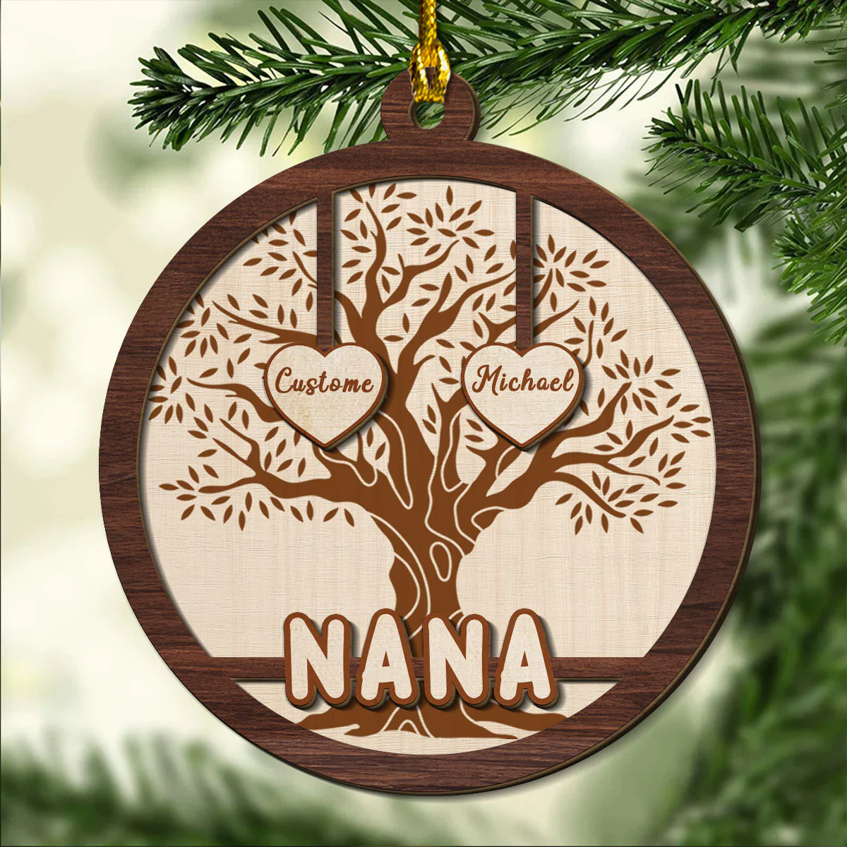 Blessed To Be Called Grandma - Personalized Custom 2-layered Wood Ornament - Image 4