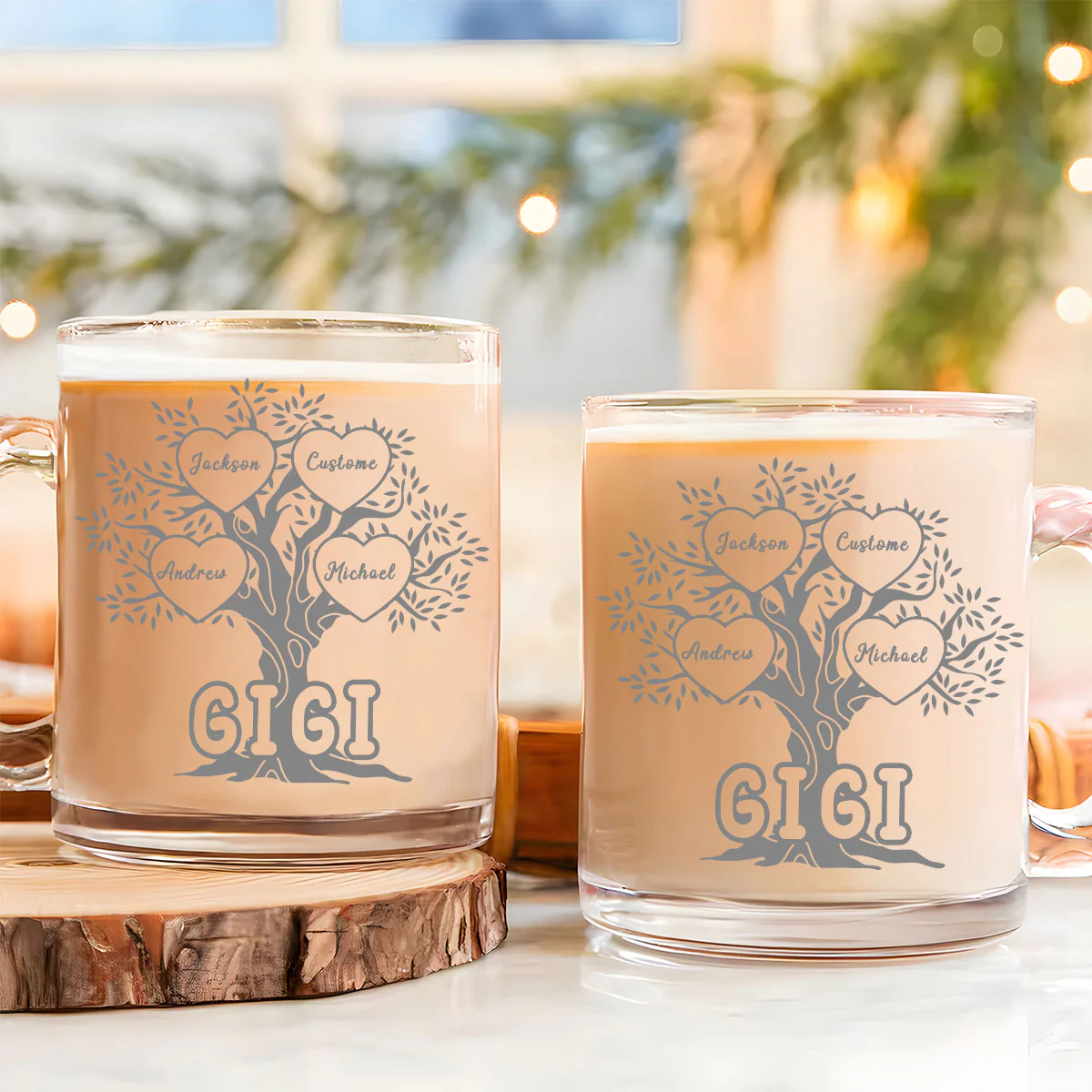 Blessed To Be Called Grandma - Personalized Custom Glass Mug - Image 2