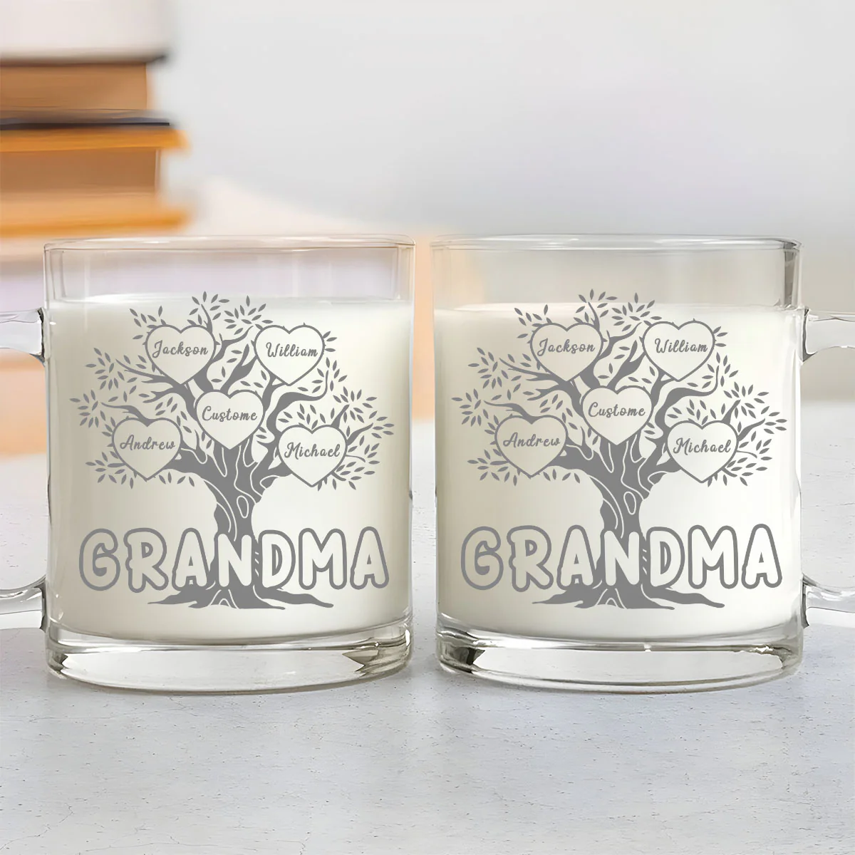 Blessed To Be Called Grandma - Personalized Custom Glass Mug - Image 3