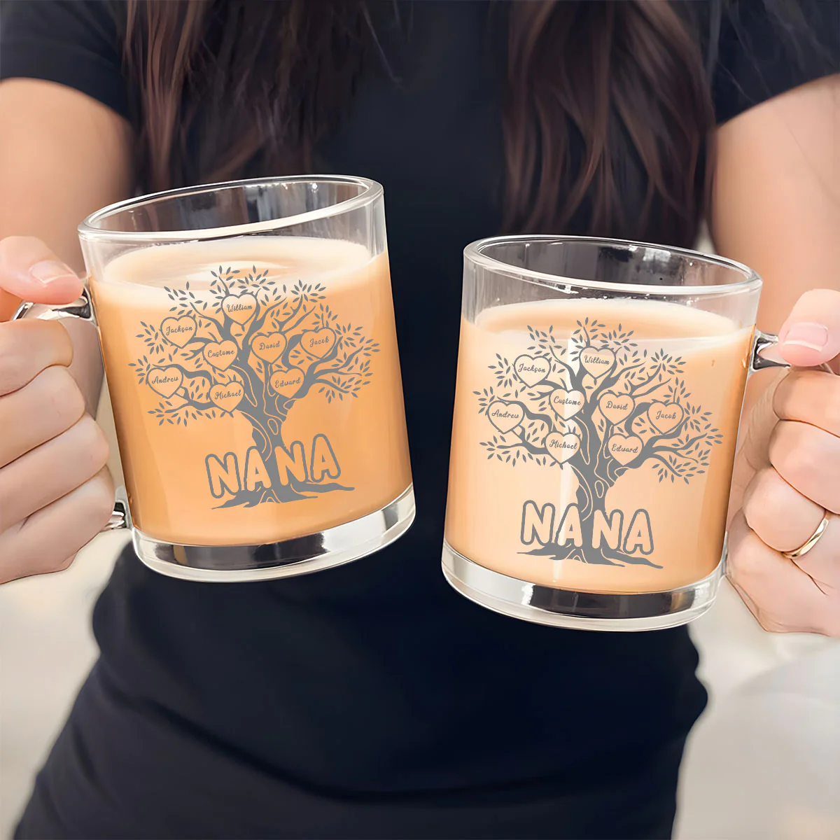 Blessed To Be Called Grandma - Personalized Custom Glass Mug - Image 4