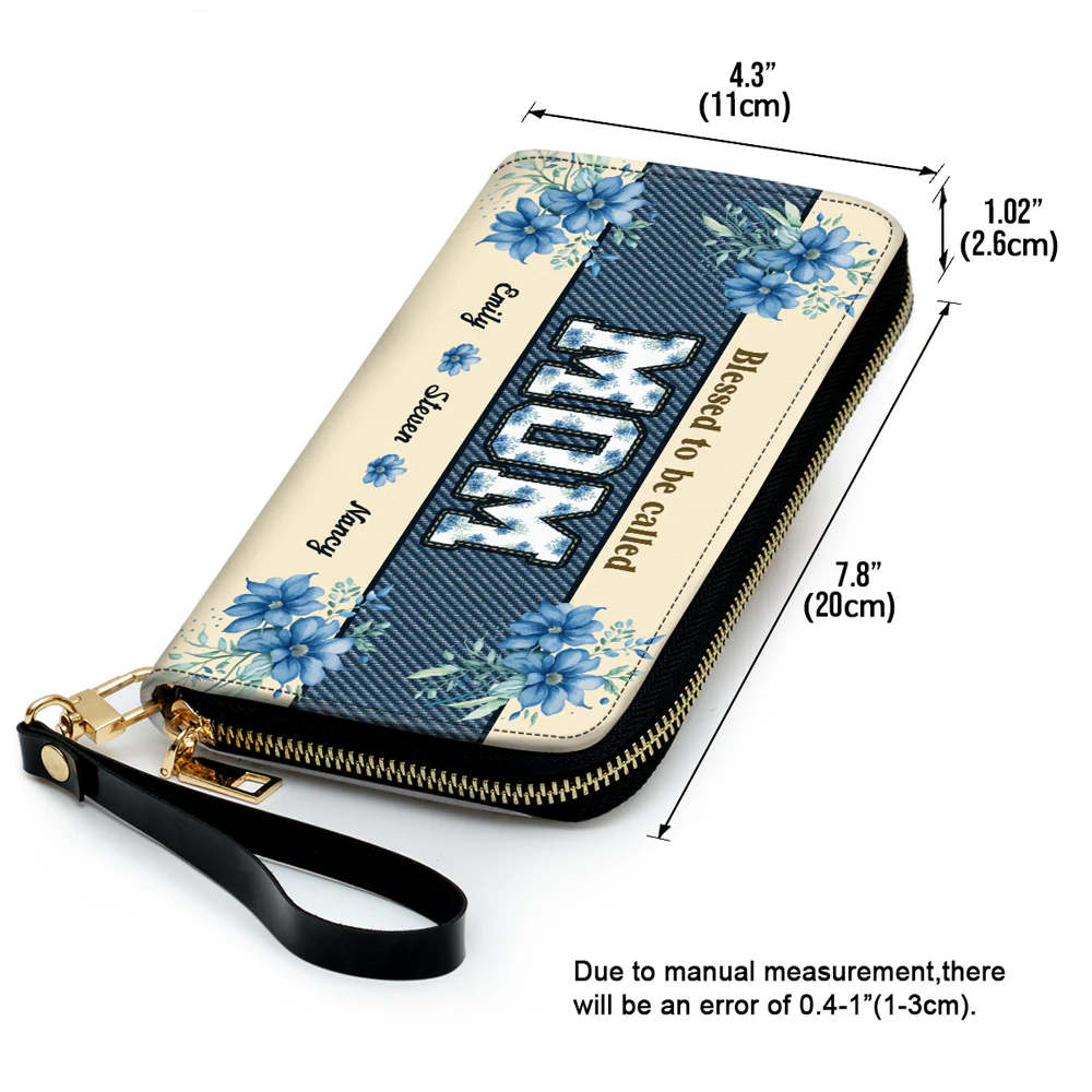 Blessed To Be Called Grandma - Personalized Custom Leather Wallet - Image 4