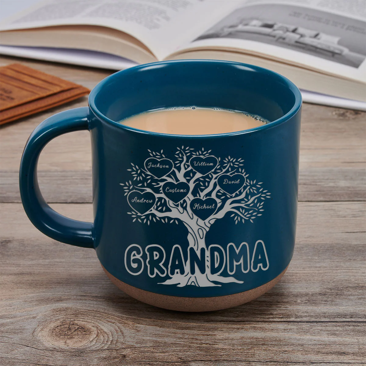 Blessed To Be Called Grandma - Personalized Custom Engraved Pottery Mug - Image 4