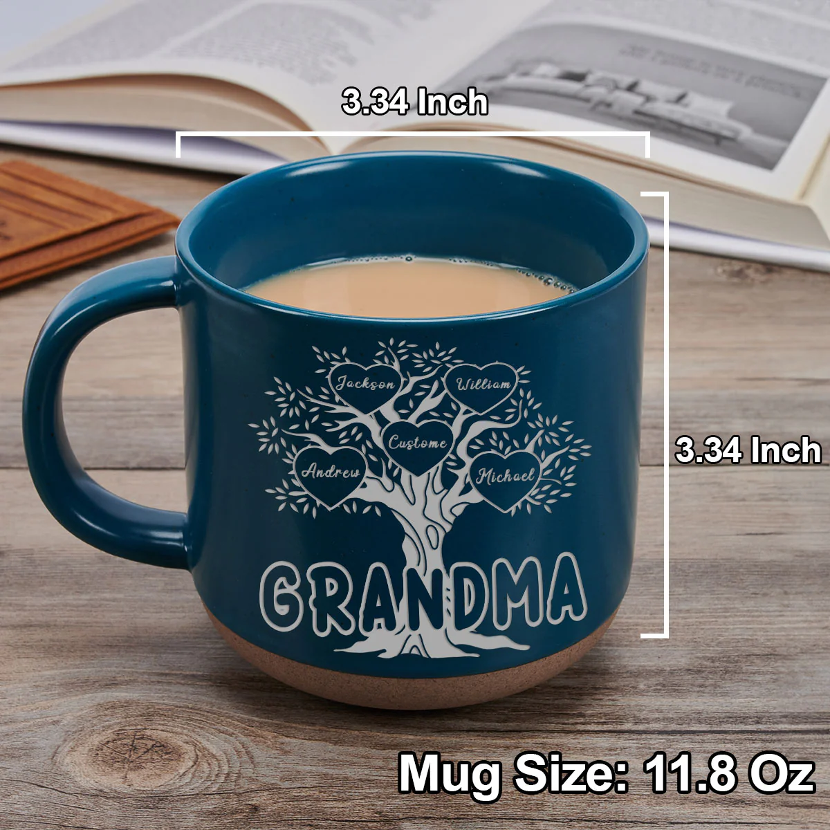 Blessed To Be Called Grandma - Personalized Custom Engraved Pottery Mug - Image 5