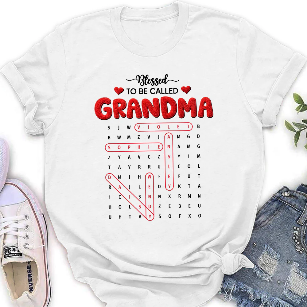 Blessed To Be Called Grandma - Personalized Custom Shirt - Image 6