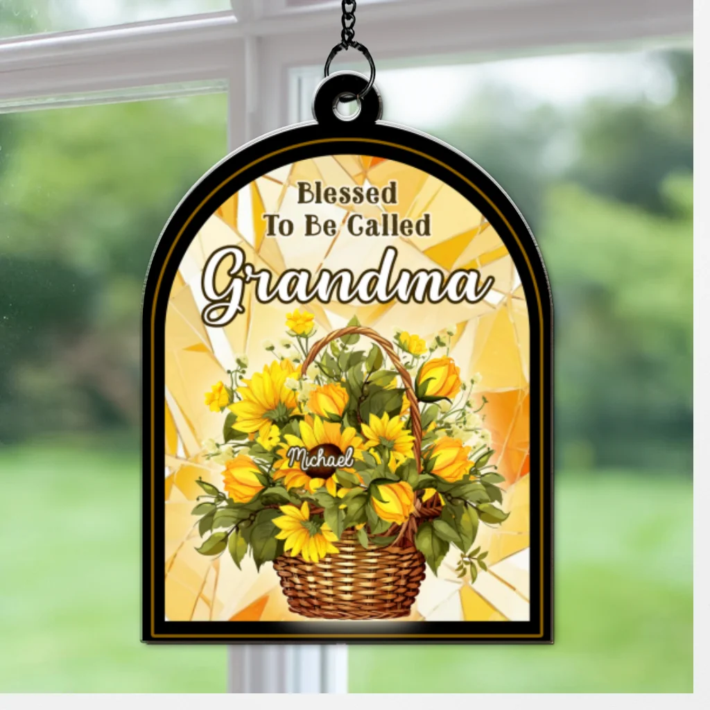 Blessed To Be Called Grandma - Personalized Custom Suncatcher - Image 6