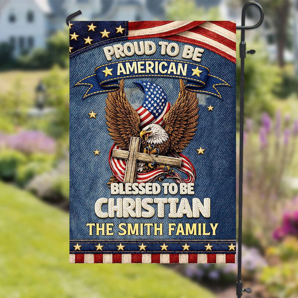 Blessed To Be Christian - Personalized Custom Flag - Image 3