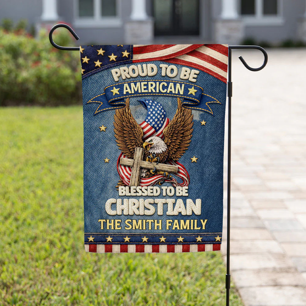 Blessed To Be Christian - Personalized Custom Flag - Image 4