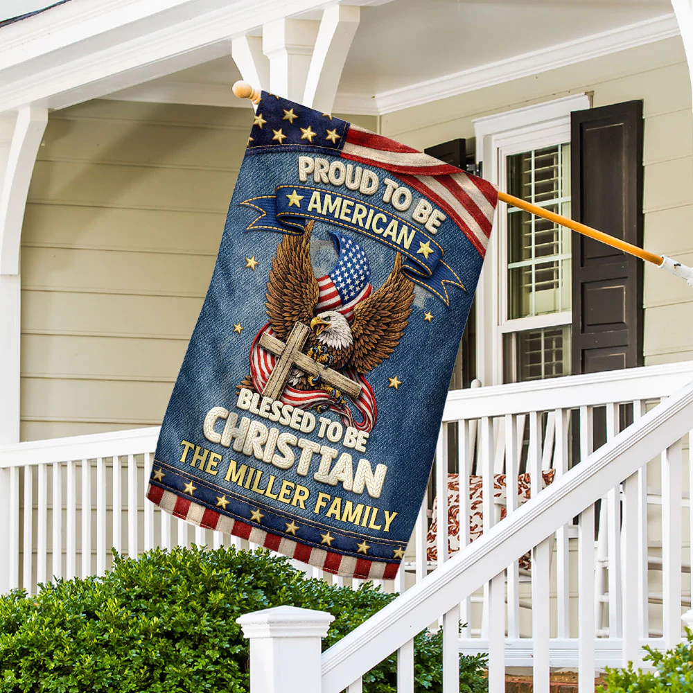 Blessed To Be Christian - Personalized Custom Flag - Image 5
