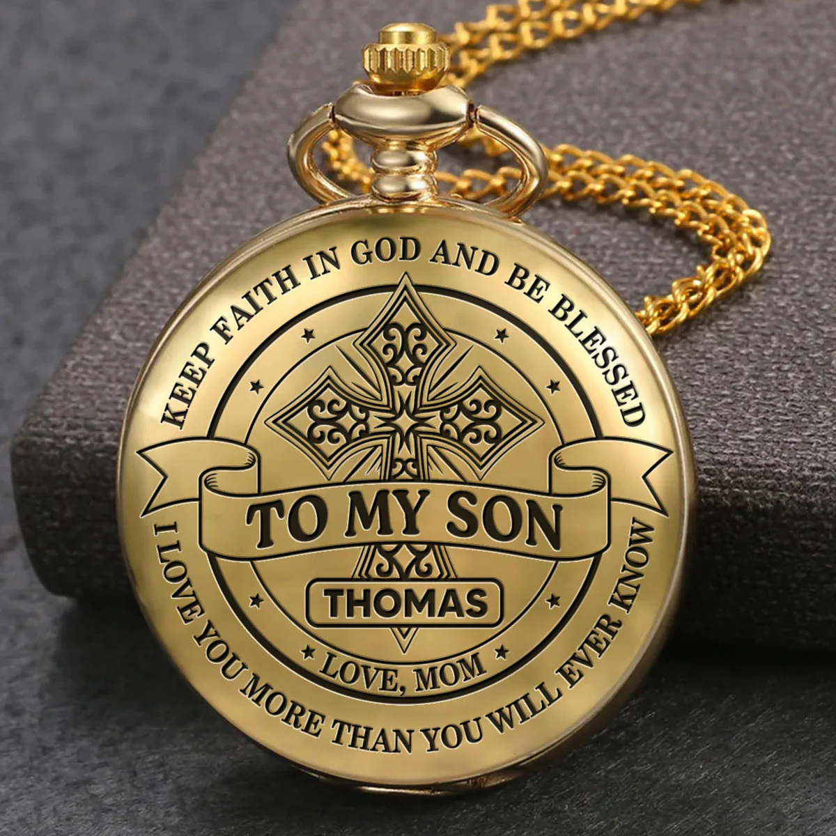 Blessings And Love From Mom - Personalized Custom Pocket Watch