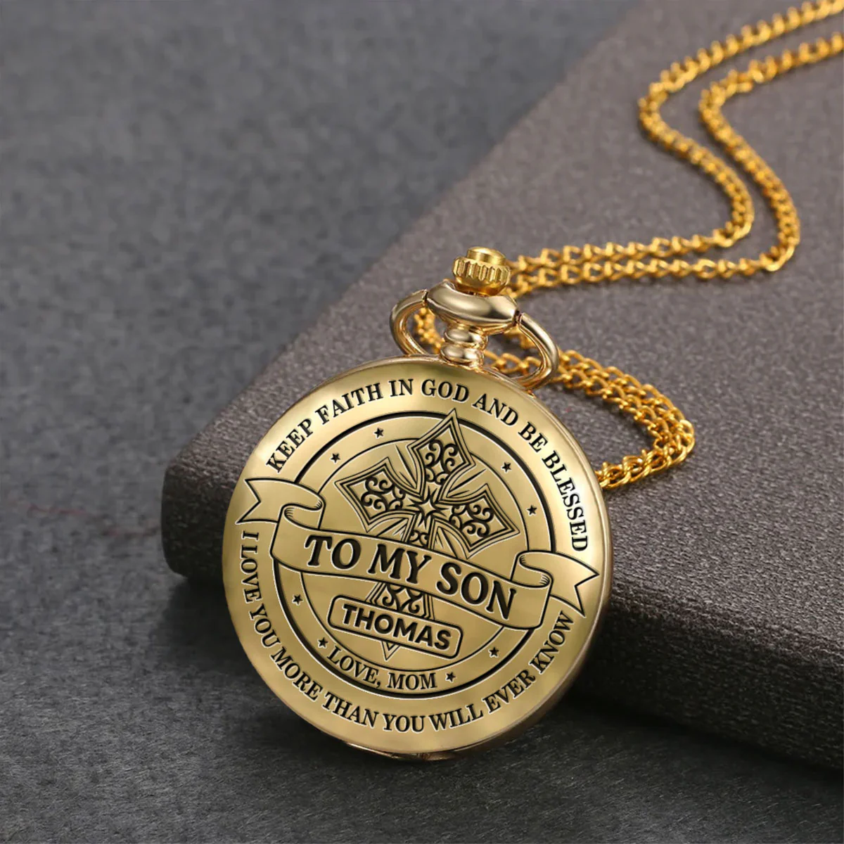 Blessings And Love From Mom - Personalized Custom Pocket Watch - Image 3