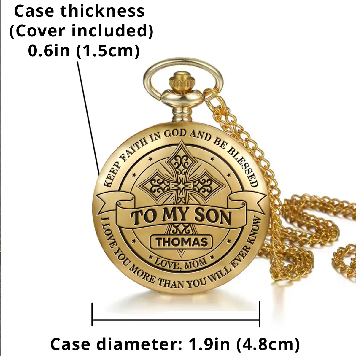 Blessings And Love From Mom - Personalized Custom Pocket Watch - Image 5