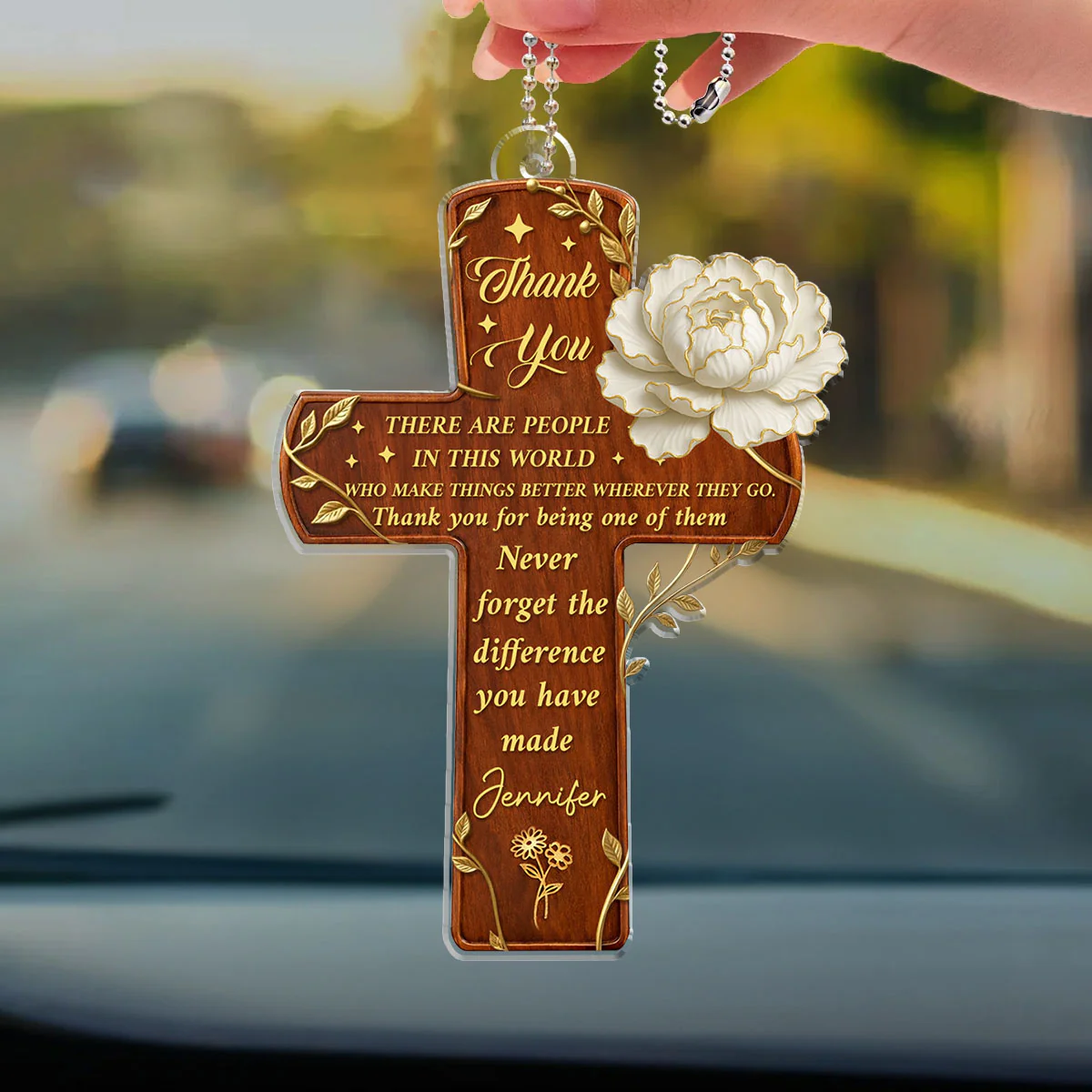 Blessings Of Gratitude - Personalized Custom Car Ornament - Image 3