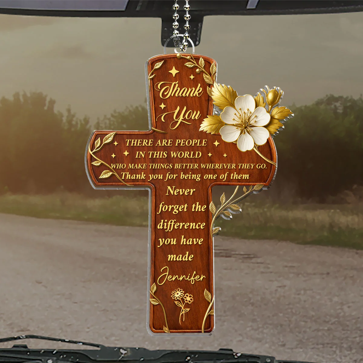Blessings Of Gratitude - Personalized Custom Car Ornament - Image 4