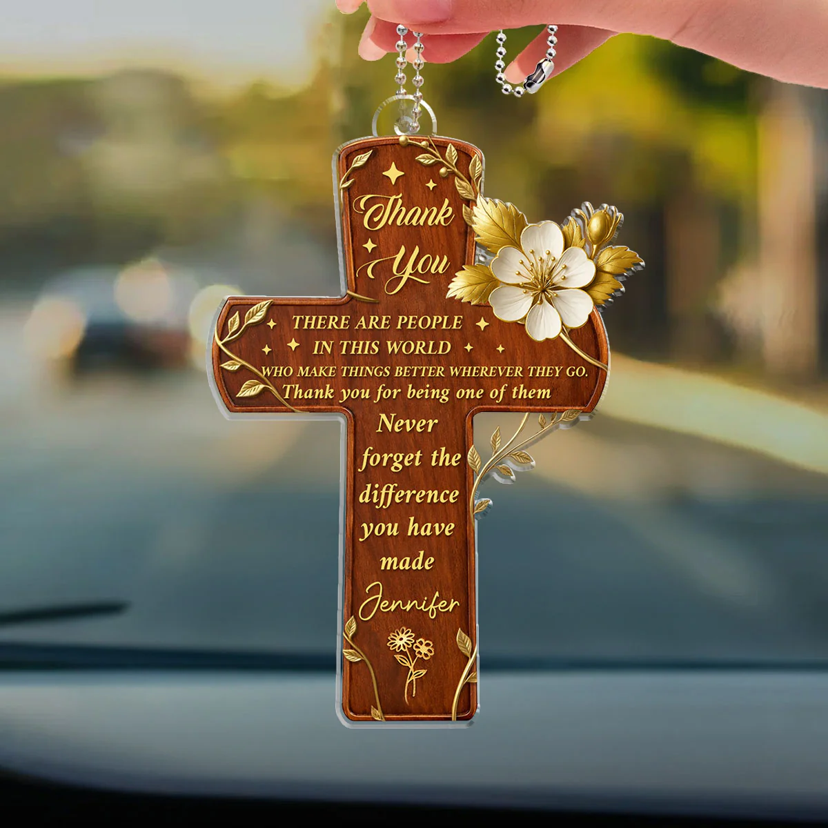 Blessings Of Gratitude - Personalized Custom Car Ornament - Image 5