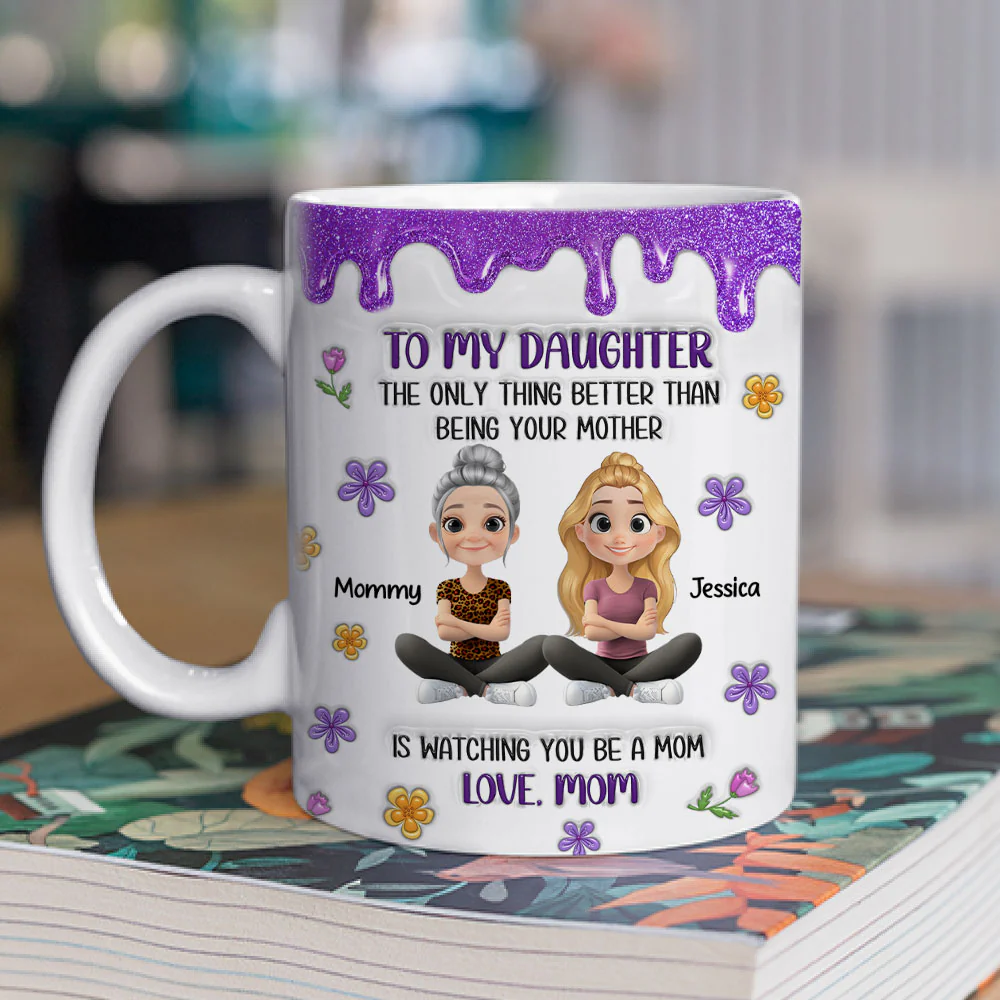 Bling Mother And Daughter - Personalized Custom 3D Inflated Effect Mug - Image 2