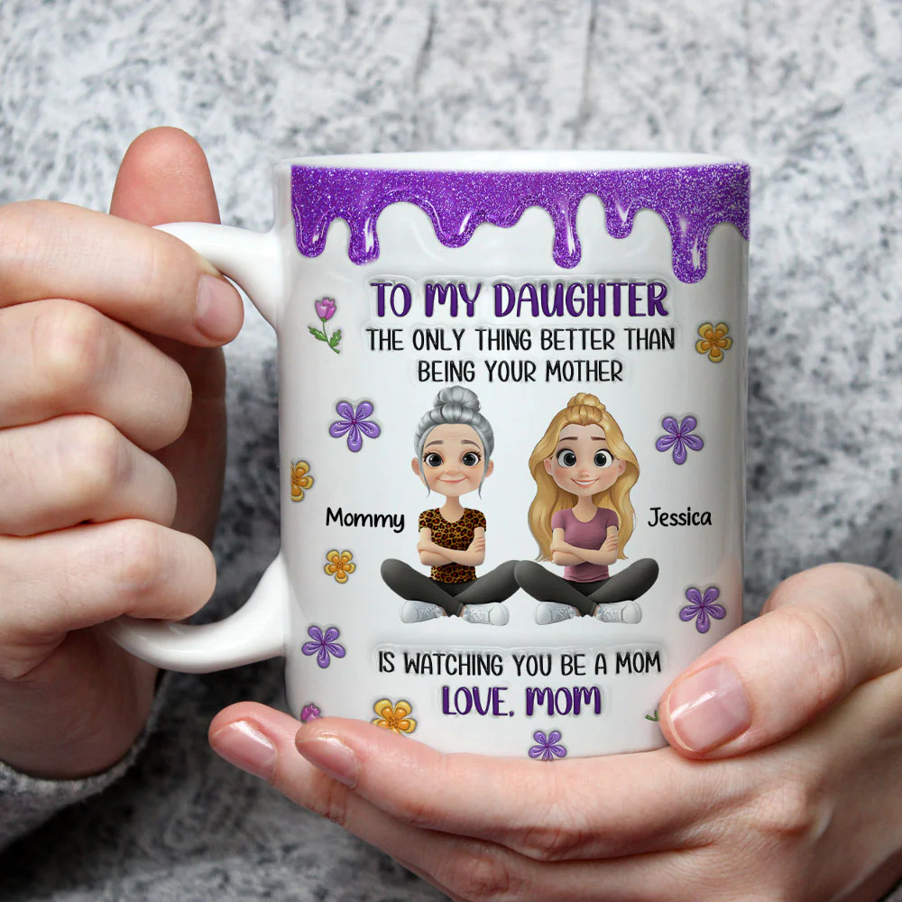 Bling Mother And Daughter - Personalized Custom 3D Inflated Effect Mug - Image 3