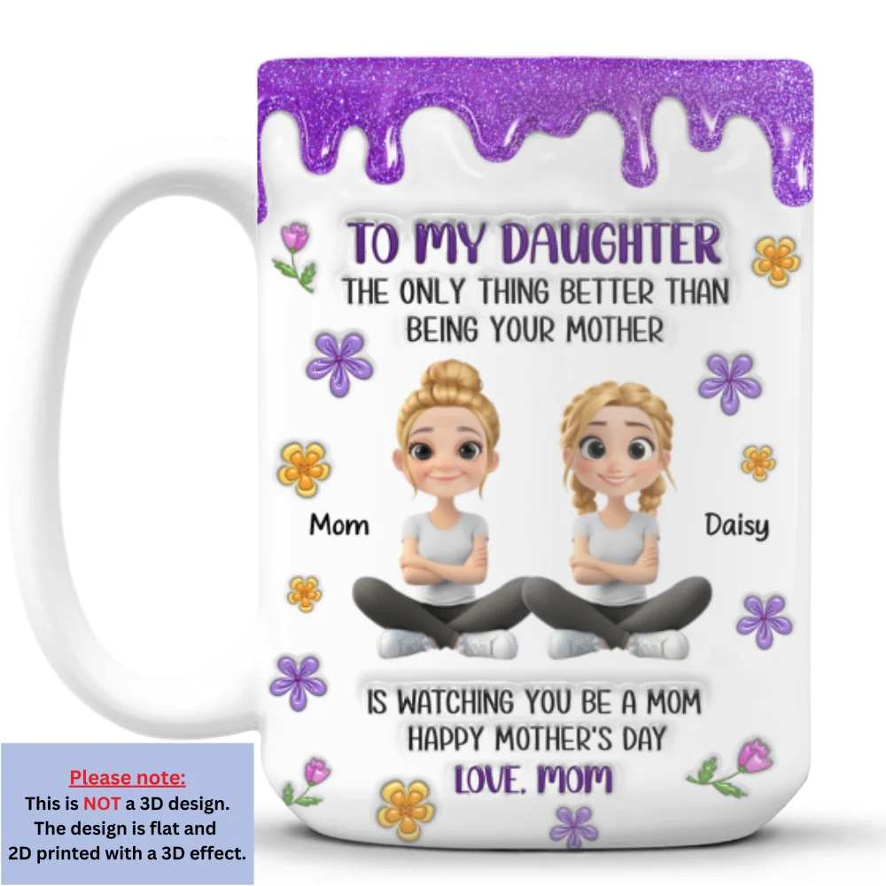 Bling Mother And Daughter - Personalized Custom 3D Inflated Effect Mug - Image 9
