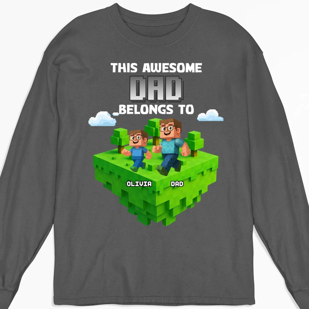 Block World Dad And Kids - Personalized Custom Shirt - Image 10