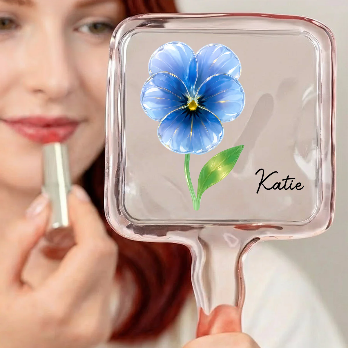 Bloom In Mirror - Personalized Custom Handheld Mirror