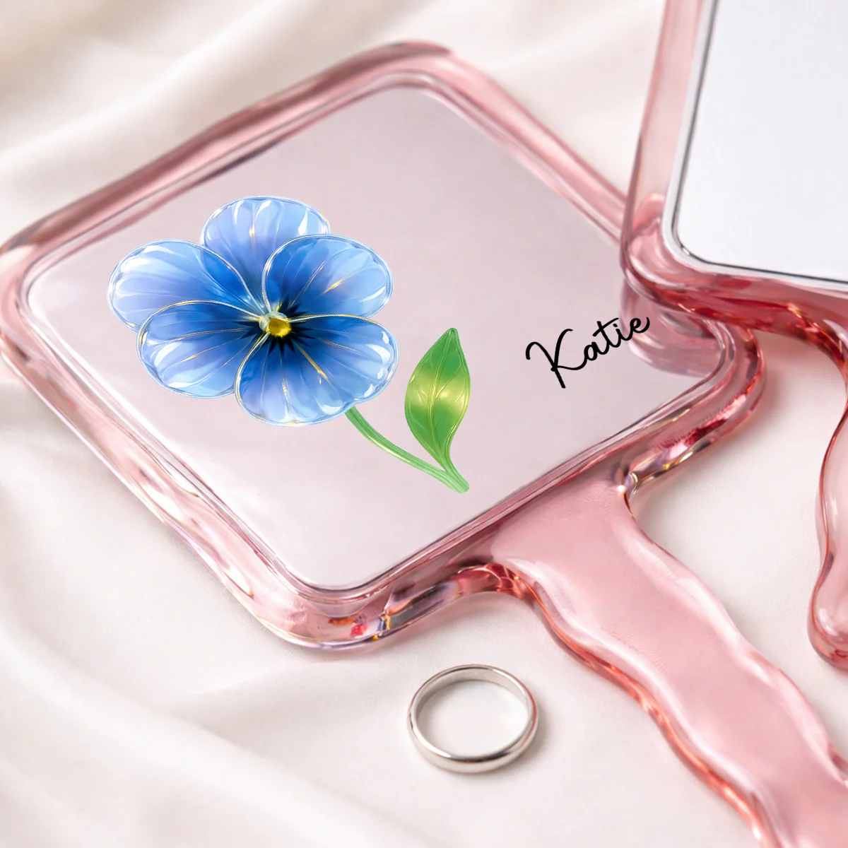 Bloom In Mirror - Personalized Custom Handheld Mirror - Image 2