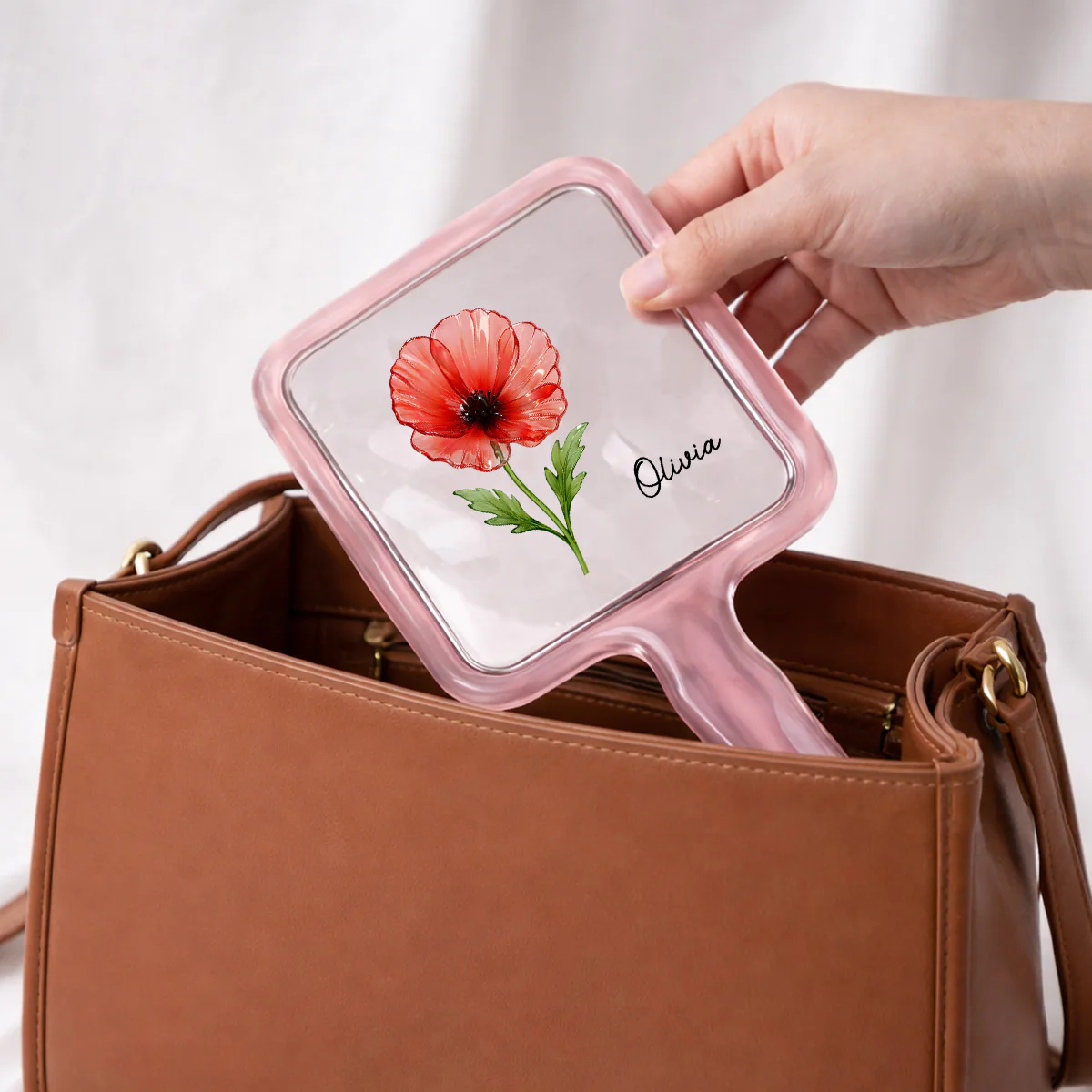 Bloom In Mirror - Personalized Custom Handheld Mirror - Image 3