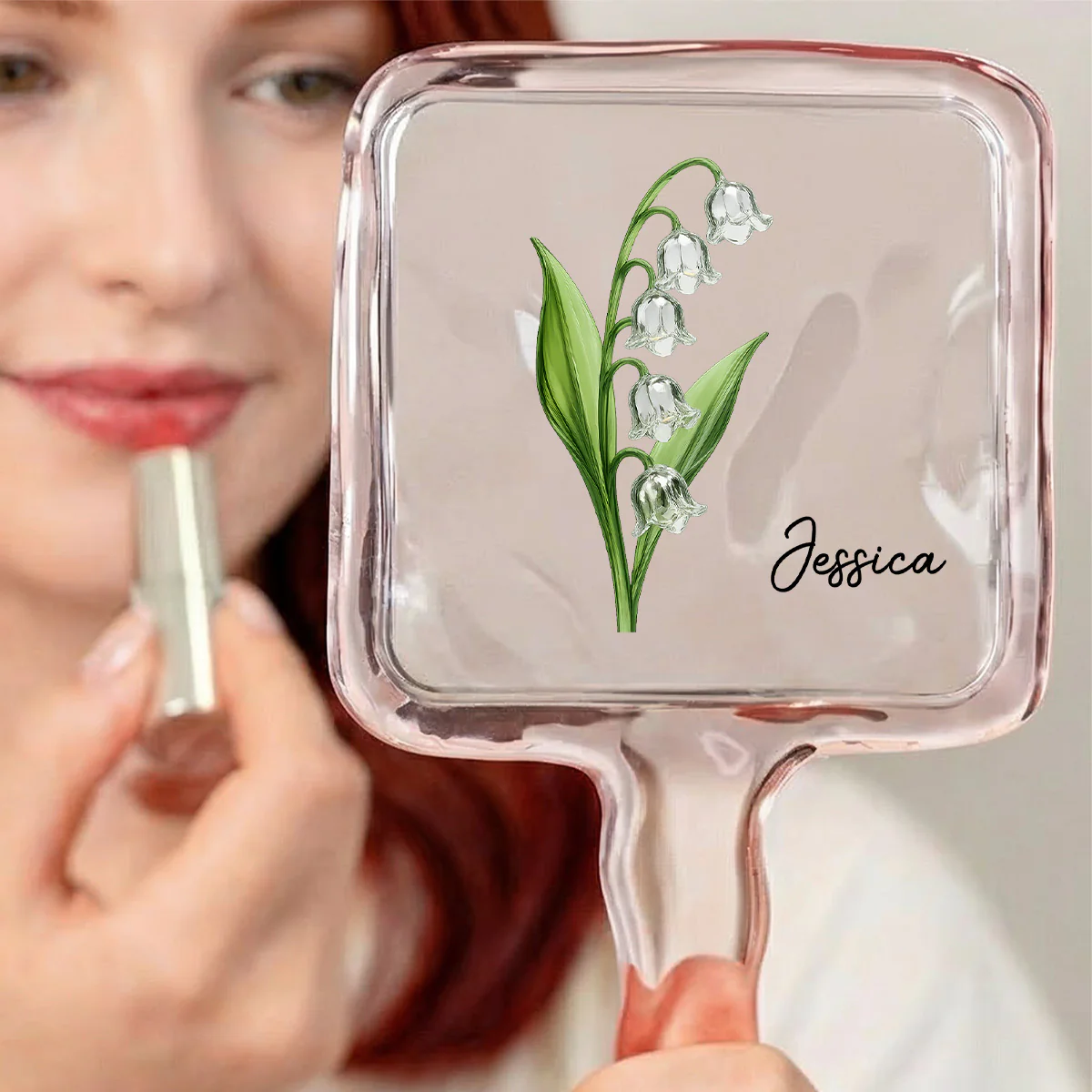 Bloom In Mirror - Personalized Custom Handheld Mirror - Image 4