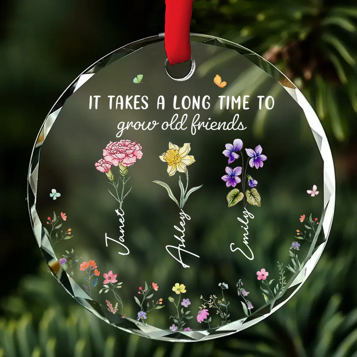 Bloom Where Friendship Is Planted - Personalized Custom Glass Ornament