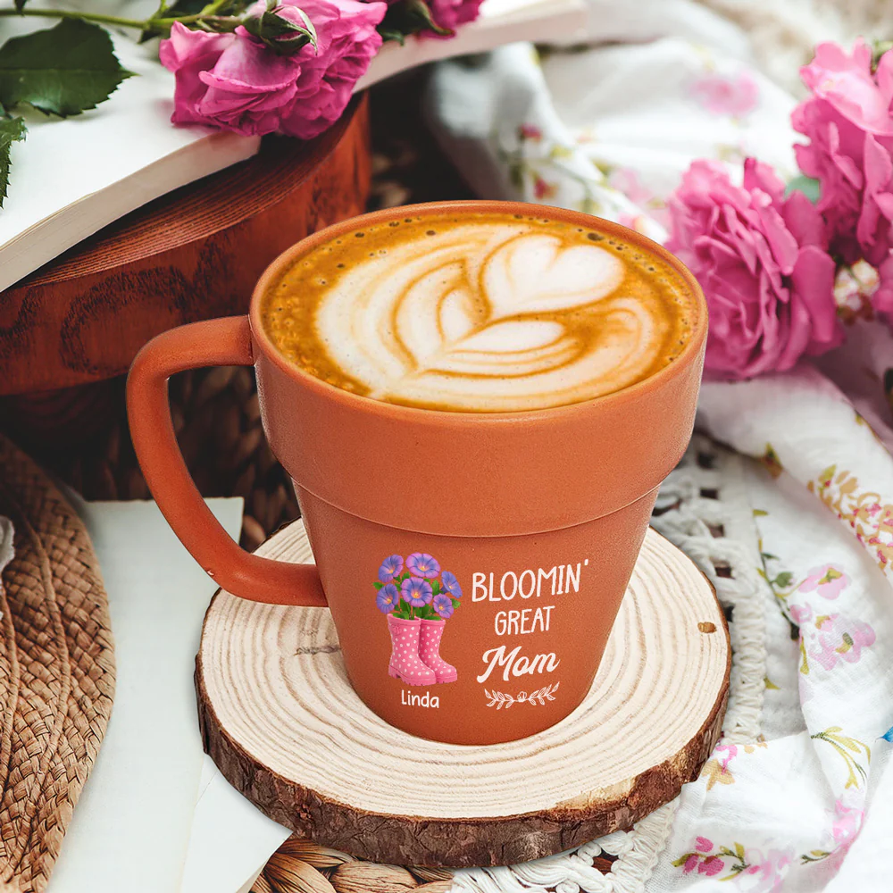 Simply The Best Mom - Personalized Custom Plant Pot Mug - Image 2