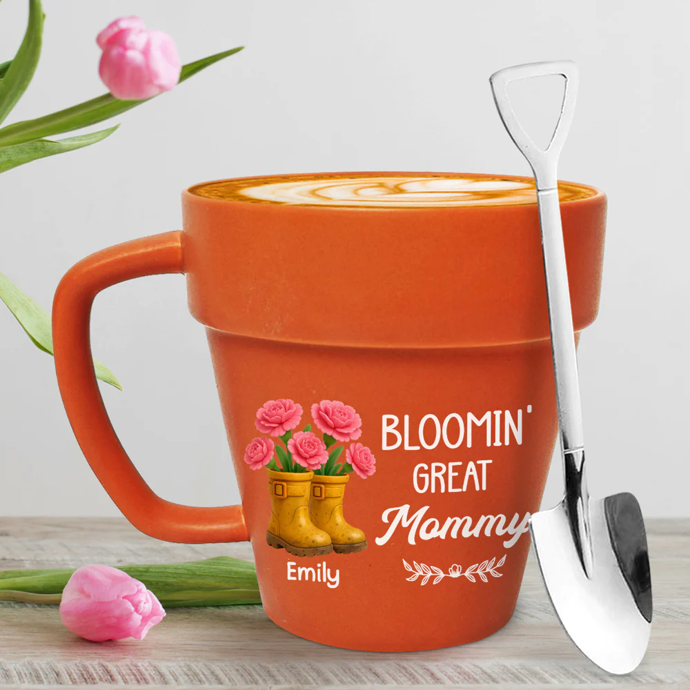 Simply The Best Mom - Personalized Custom Plant Pot Mug - Image 4