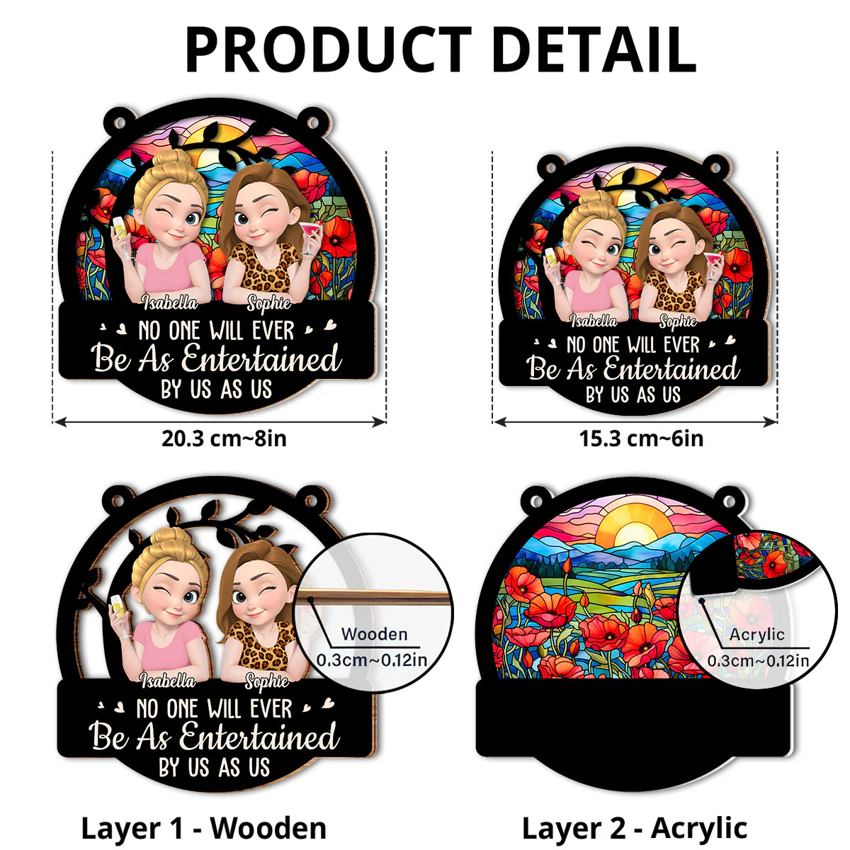 Blooming Friendship - Personalized Custom Suncatcher - Image 4